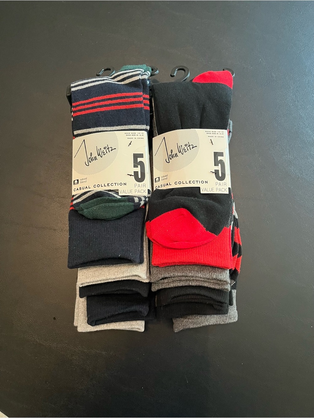 NWT John Weitz Mens Socks - Lot of 2 packages of 5-Pair Socks